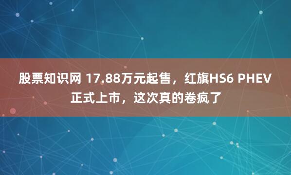 股票知识网 17.88万元起售，红旗HS6 PHEV正式上市，这次真的卷疯了